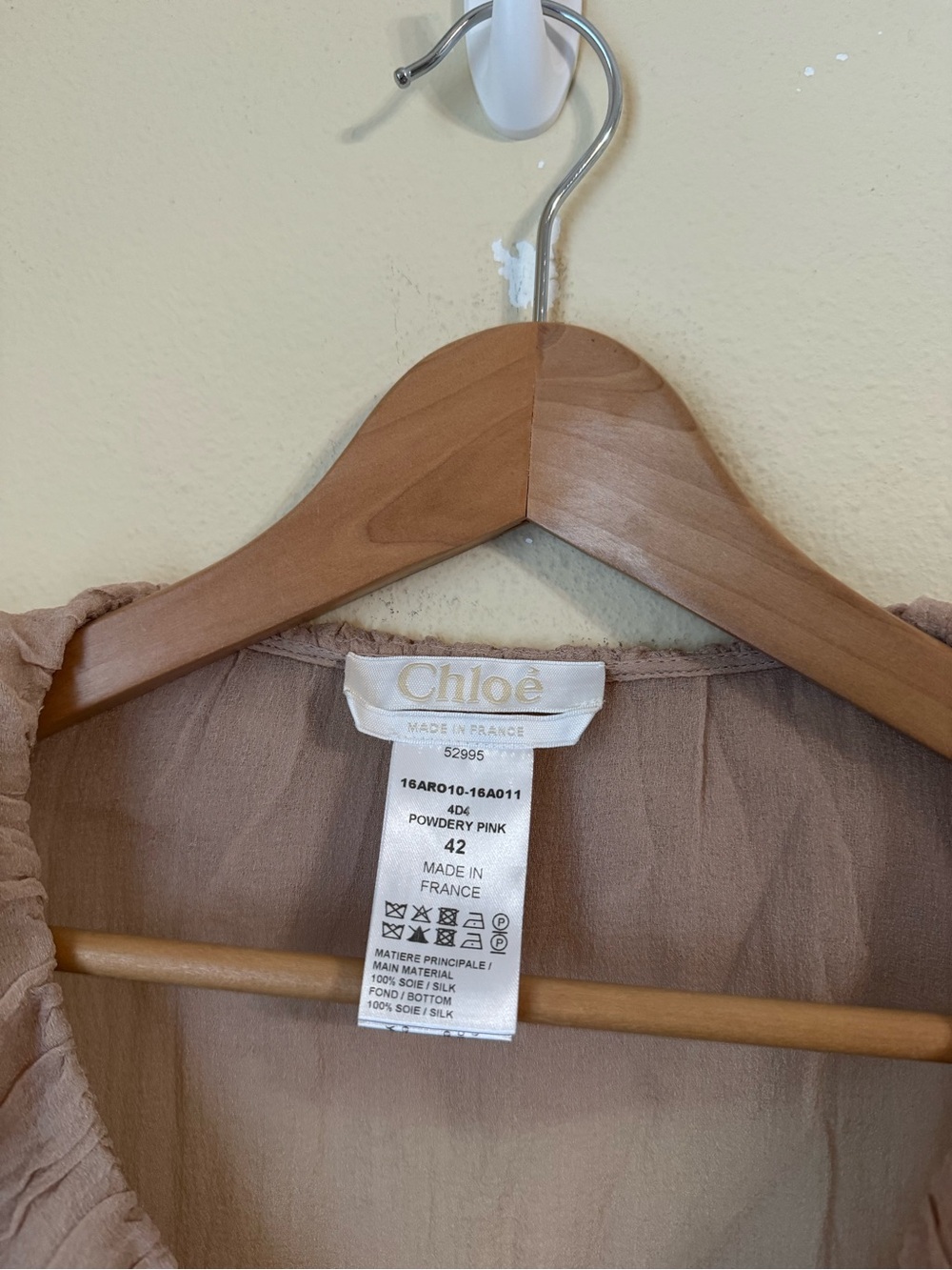 Chloe Silk Ruffled Mini Dress Powdery Pink 42 - Picture 3 of 7